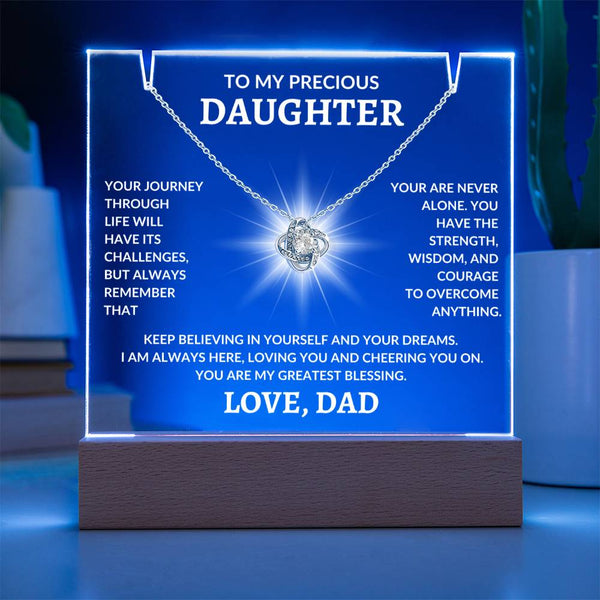 To My Precious Daughter Love, Dad | Keepsake Acrylic Bundle