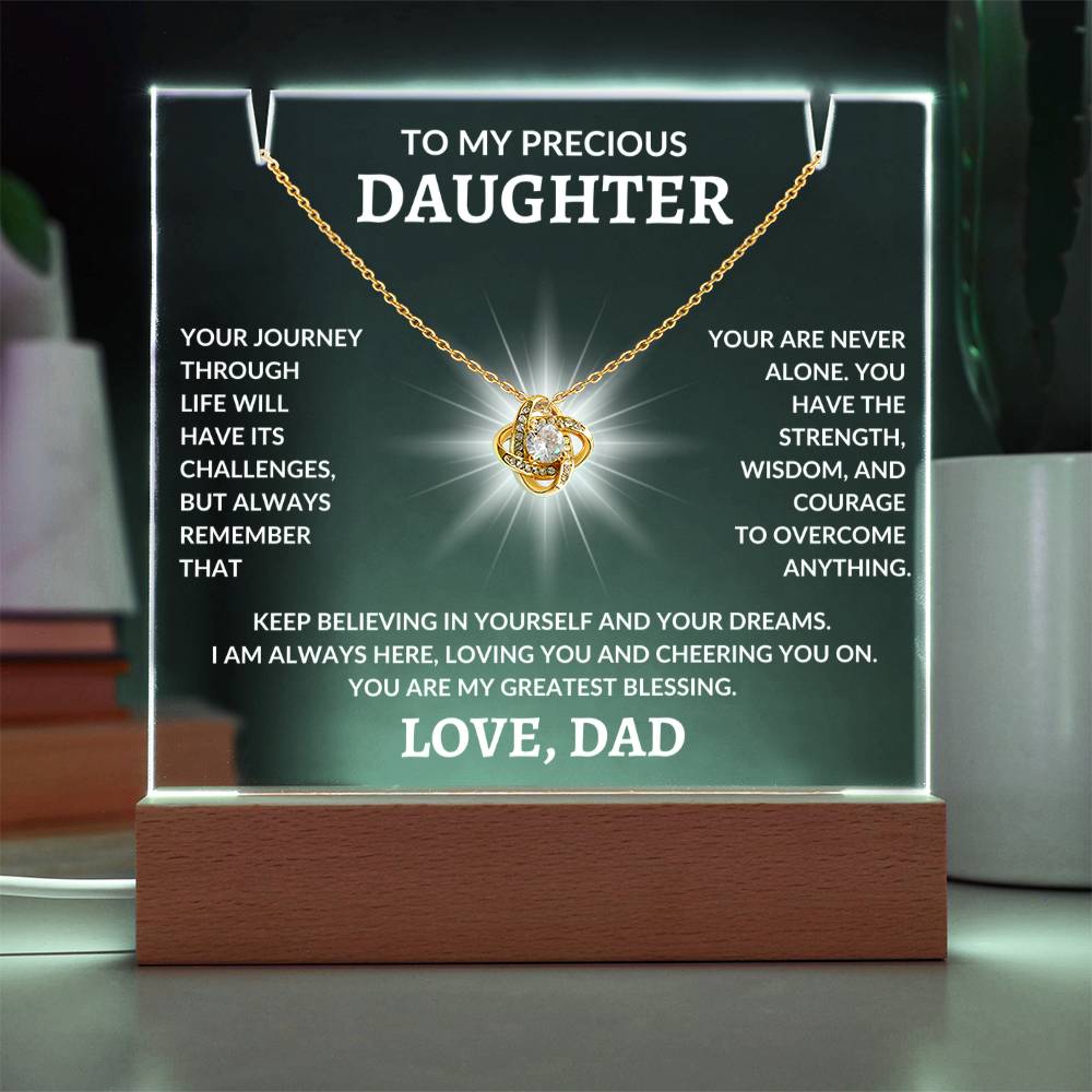 To My Precious Daughter Love, Dad | Keepsake Acrylic Bundle