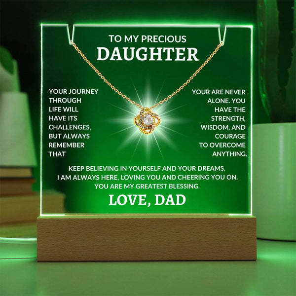 To My Precious Daughter Love, Dad | Keepsake Acrylic Bundle