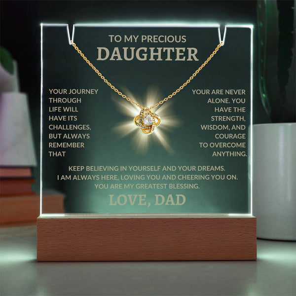 To My Precious Daughter Love, Dad | Keepsake Acrylic Bundle