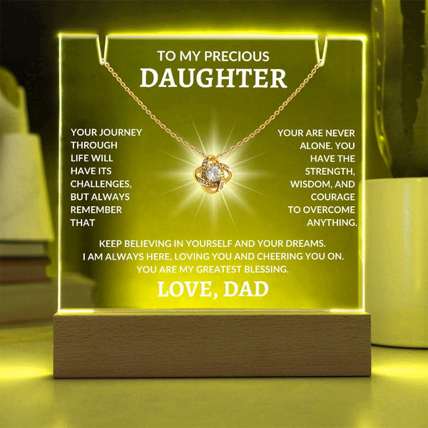 To My Precious Daughter Love, Dad | Keepsake Acrylic Bundle