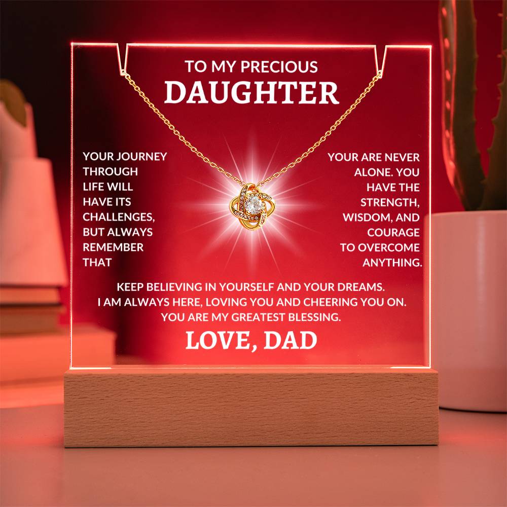 To My Precious Daughter Love, Dad | Keepsake Acrylic Bundle