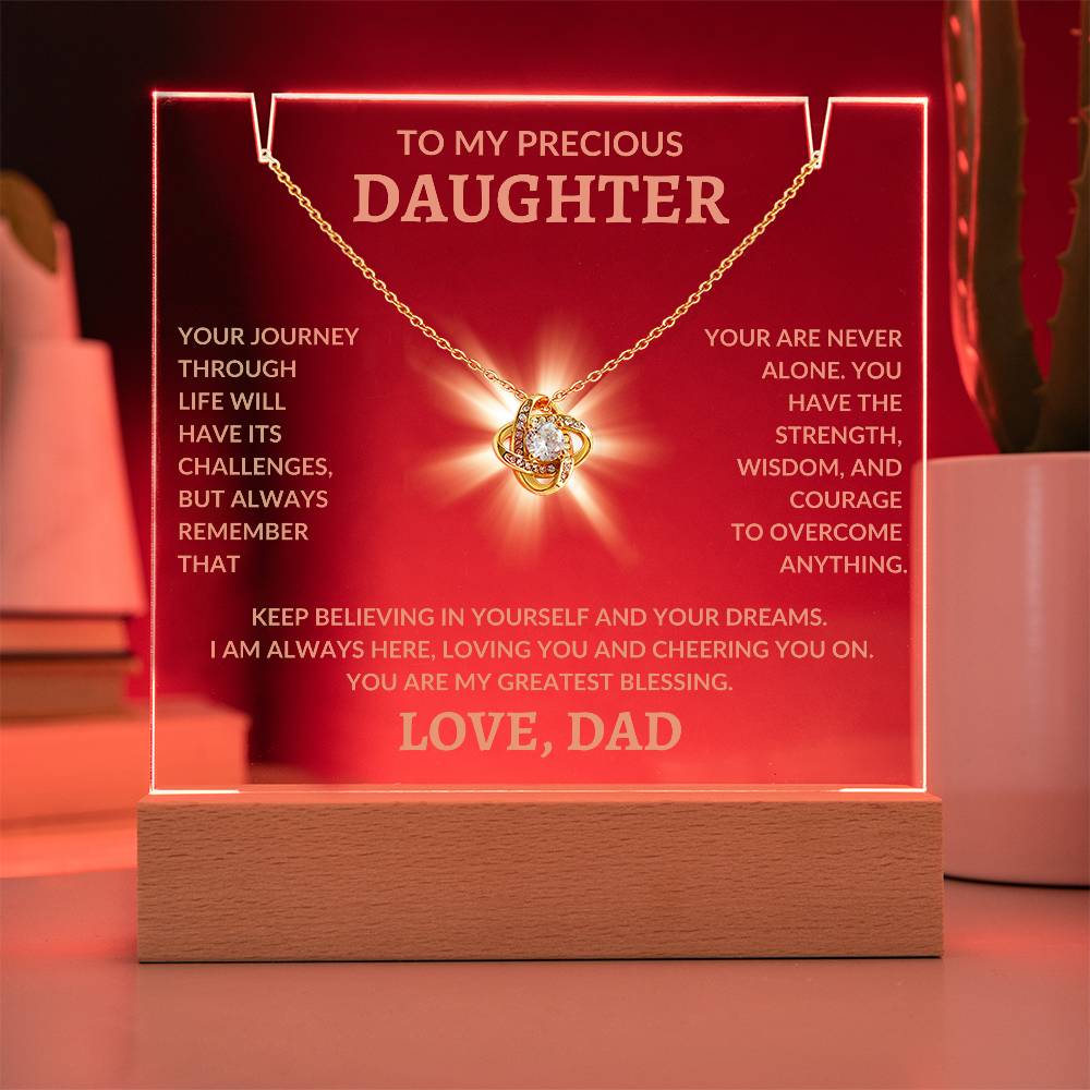 To My Precious Daughter Love, Dad | Keepsake Acrylic Bundle