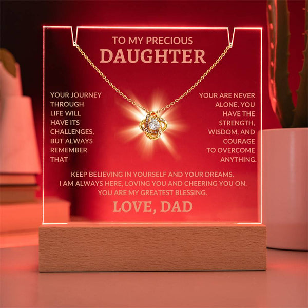 To My Precious Daughter Love, Dad | Keepsake Acrylic Bundle