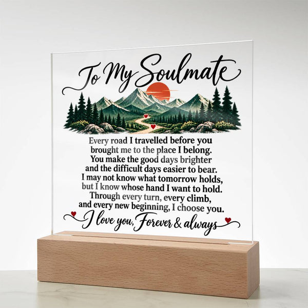 To My Soulmate Acrylic Square Plaque