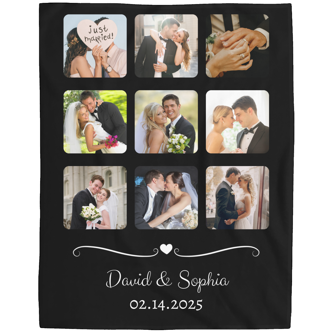 Personalized Wedding or Anniversary Photo Blanket