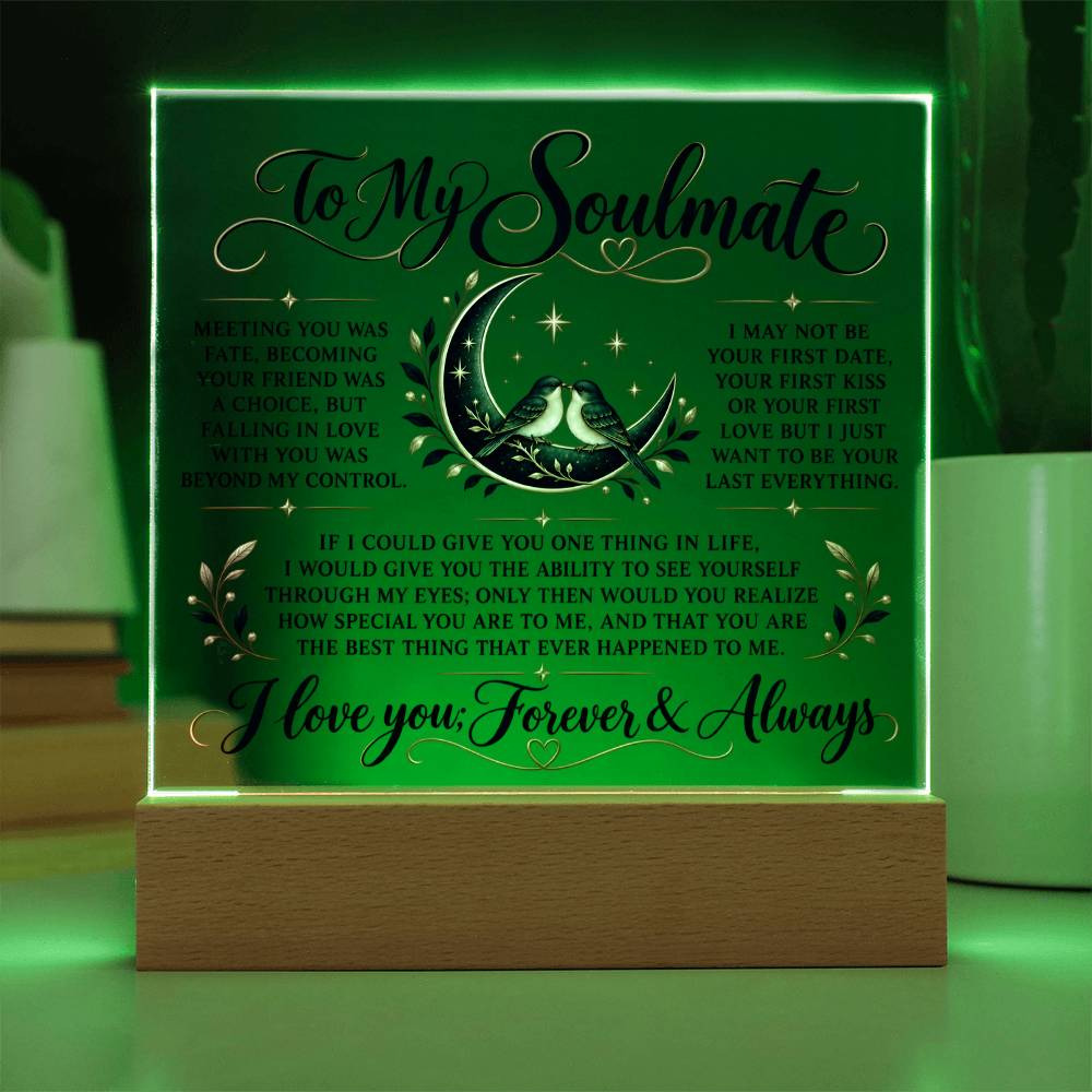 To My Soul Mate | Falling In Love | Acrylic Plaque