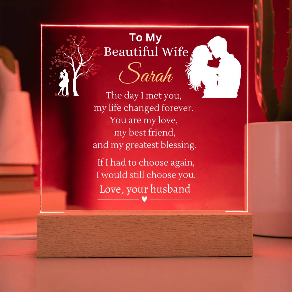 Personalized Wife Name Plaque | Put Her Name On This Gift