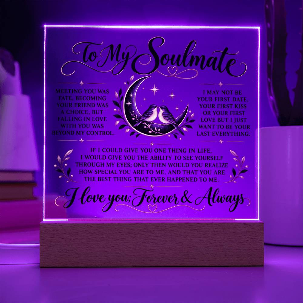 To My Soul Mate | Falling In Love | Acrylic Plaque