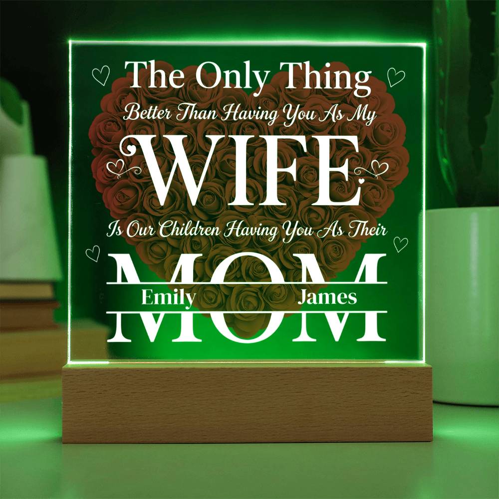 The Eternal Radiance Plaque: "Wife & Mom" Custom Edition