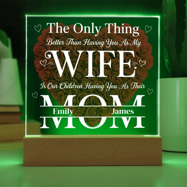 The Eternal Radiance Plaque: "Wife & Mom" Custom Edition