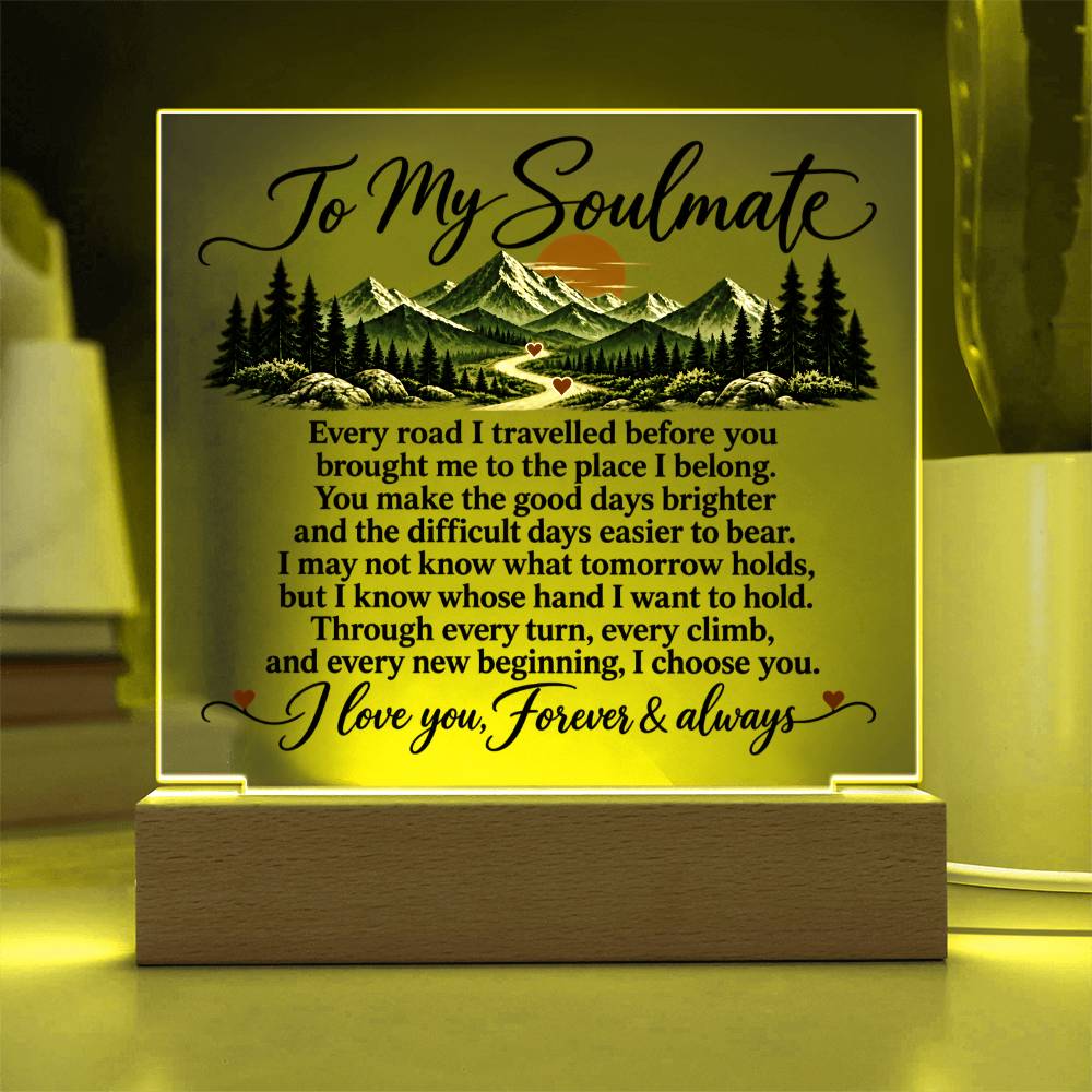 To My Soulmate Acrylic Square Plaque