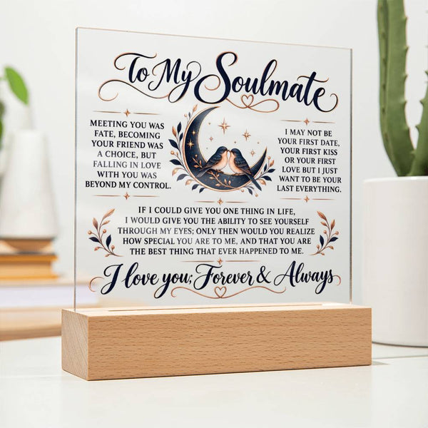 To My Soul Mate | Falling In Love | Acrylic Plaque