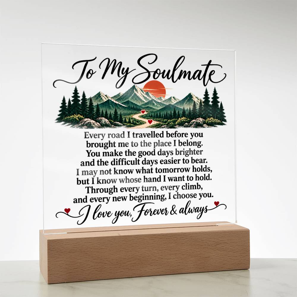 To My Soulmate Acrylic Square Plaque