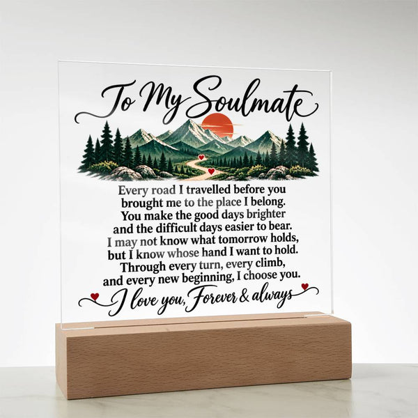To My Soulmate Acrylic Square Plaque