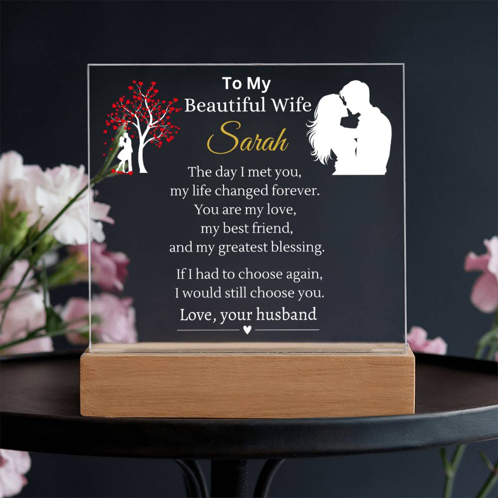 Personalized Wife Name Plaque | Put Her Name On This Gift