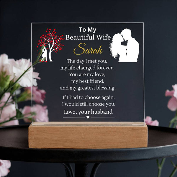 Personalized Wife Name Plaque | Put Her Name On This Gift