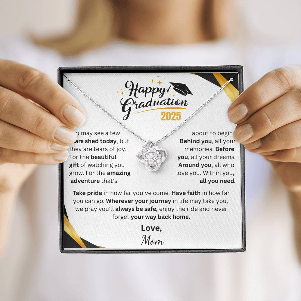Personalized Happy Graduation Gift | Love Knot Necklace