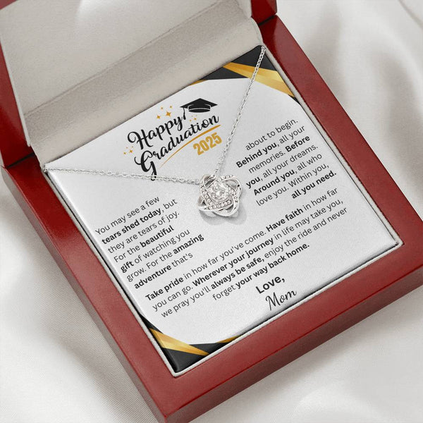 Personalized Happy Graduation Gift | Love Knot Necklace