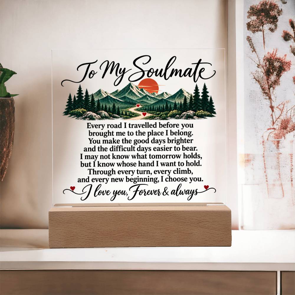 To My Soulmate Acrylic Square Plaque