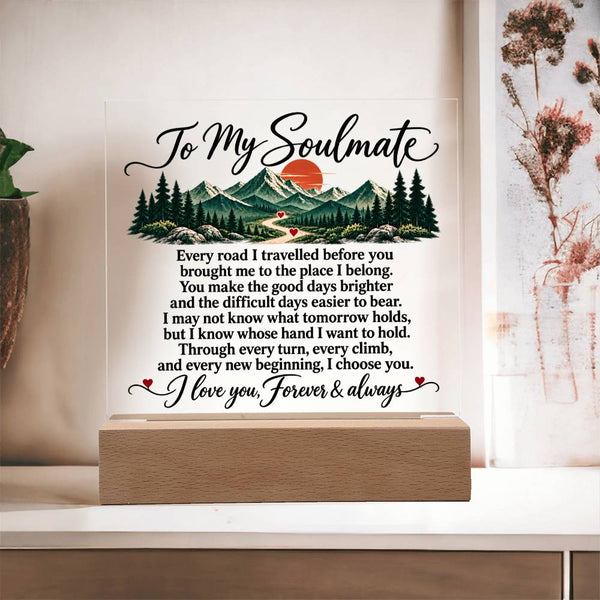 To My Soulmate Acrylic Square Plaque