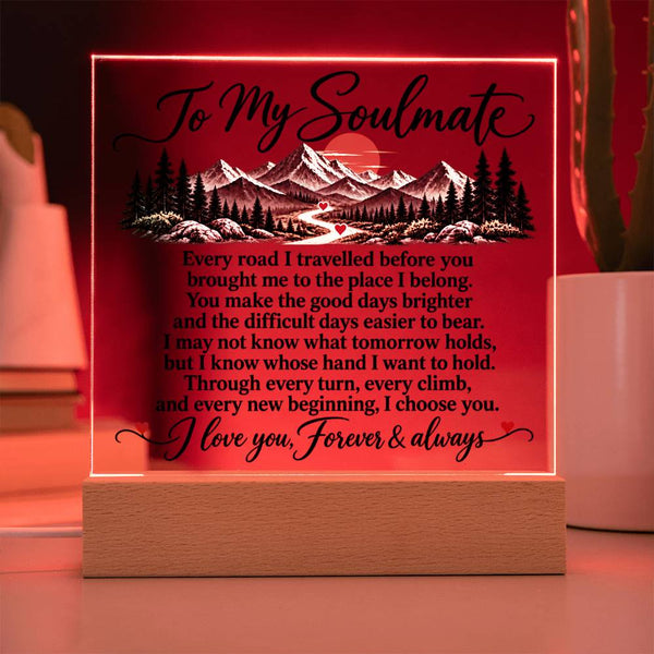To My Soulmate Acrylic Square Plaque