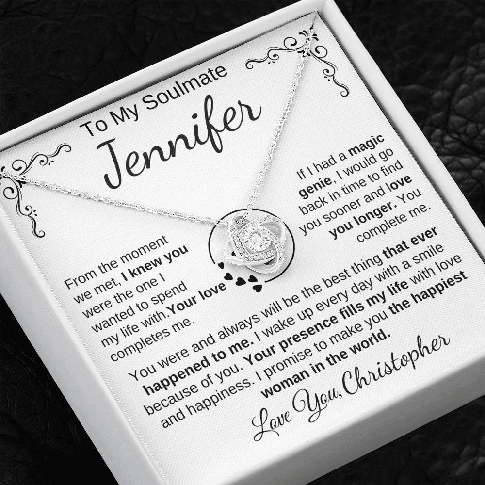 To My Soulmate | Personalize with Names | Love Knot Necklace