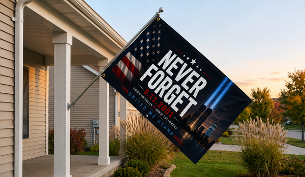 Never Forget 9/11 Memorial Flag – Double-Sided American Tribute Flag