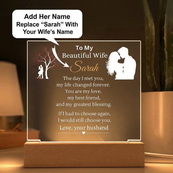 Personalized Wife Name Plaque | Put Her Name On This Gift