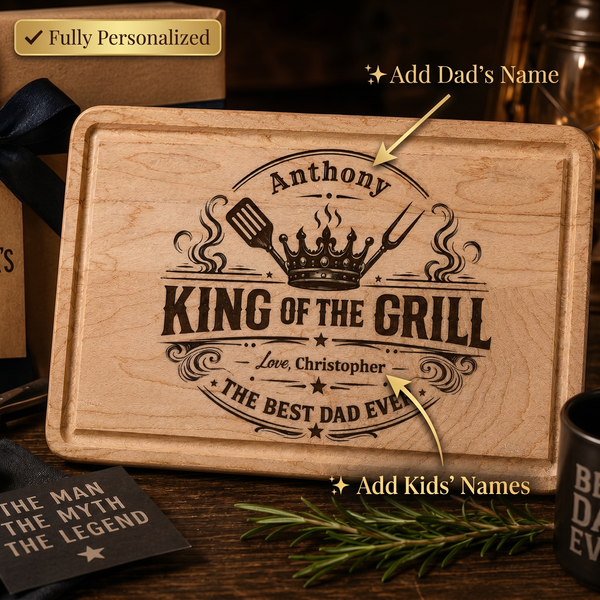 The Heritage Personalized Cutting Board – King of the Grill Edition