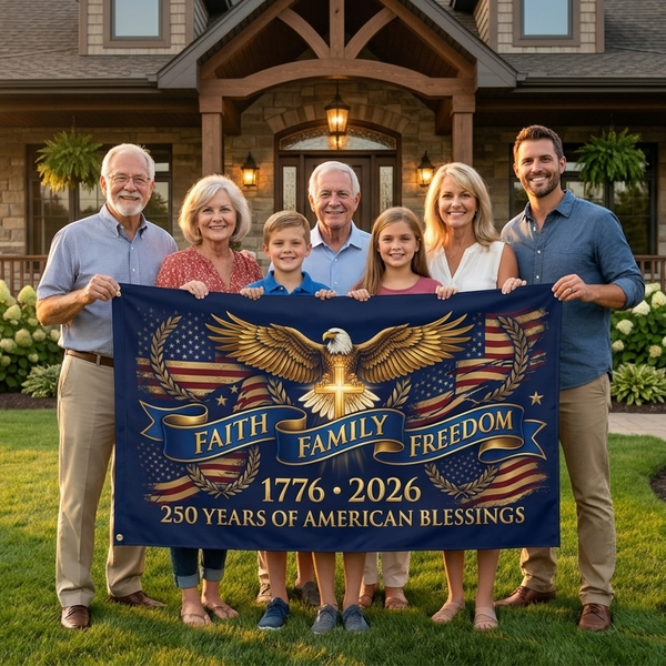 America 250th Anniversary Flag (1776–2026) | Double-Sided Patriotic Outdoor Flag | Celebrate 250 Years of Freedom