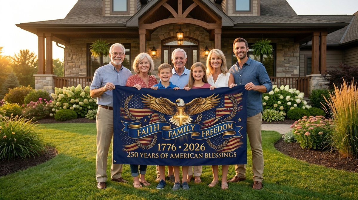 America 250th Anniversary Flag (1776–2026) | Double-Sided Patriotic Outdoor Flag | Celebrate 250 Years of Freedom