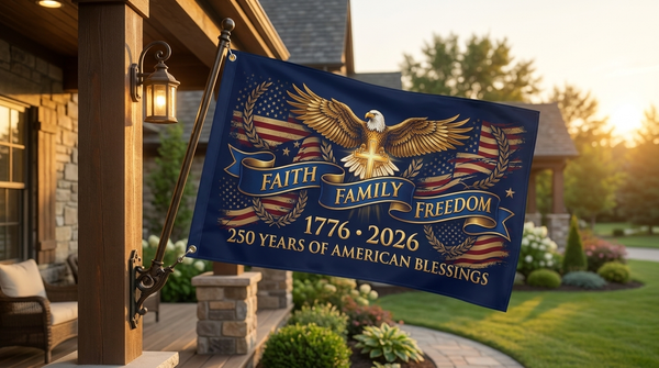 America 250th Anniversary Flag (1776–2026) | Double-Sided Patriotic Outdoor Flag | Celebrate 250 Years of Freedom