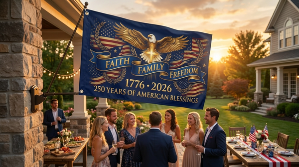 America 250th Anniversary Flag (1776–2026) | Double-Sided Patriotic Outdoor Flag | Celebrate 250 Years of Freedom