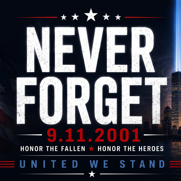 Never Forget 9/11 Memorial Flag – Double-Sided American Tribute Flag