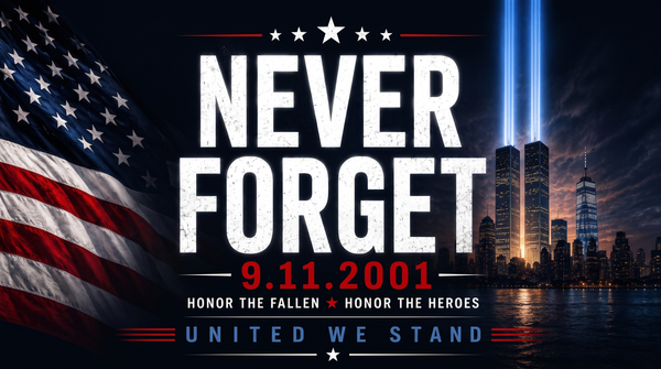 Never Forget 9/11 Memorial Flag – Double-Sided American Tribute Flag