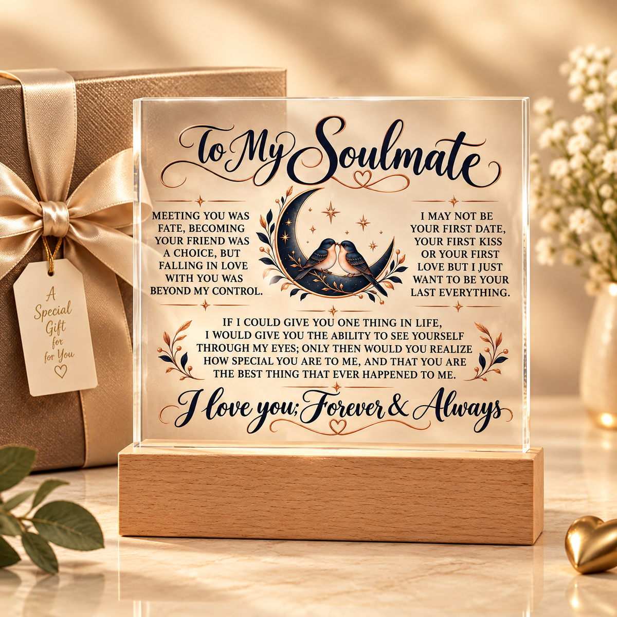 To My Soul Mate | Falling In Love | Acrylic Plaque