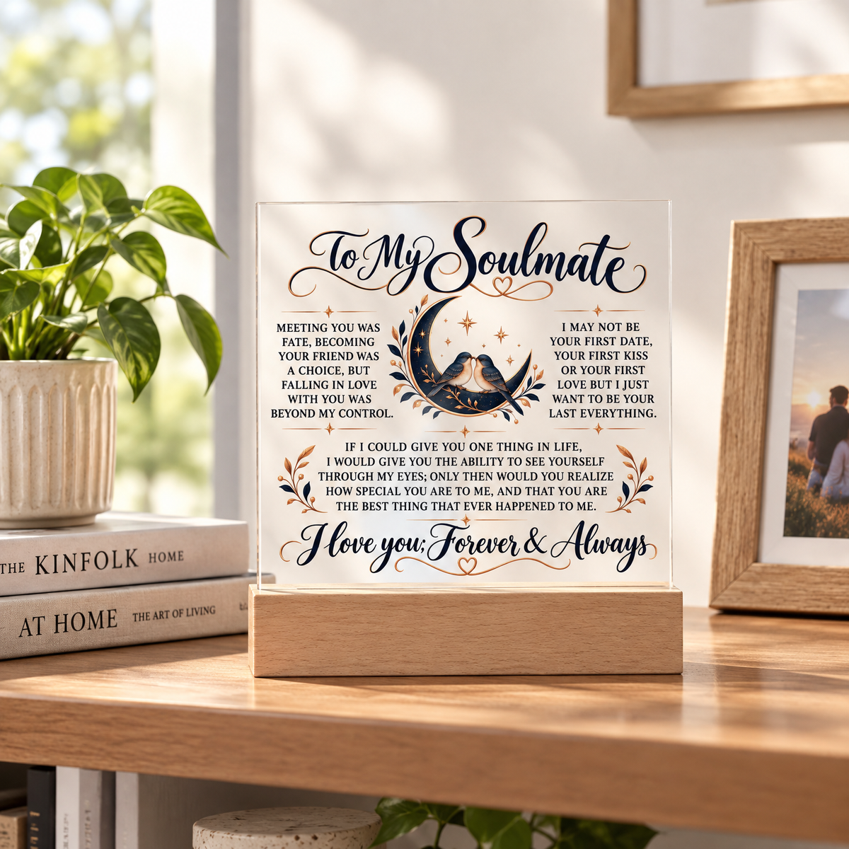 To My Soul Mate | Falling In Love | Acrylic Plaque