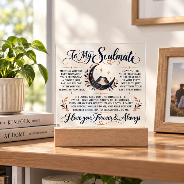 To My Soul Mate | Falling In Love | Acrylic Plaque
